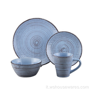 Cena da tavolo in ceramica all&#39;ingrosso con glassa reattiva in ceramica